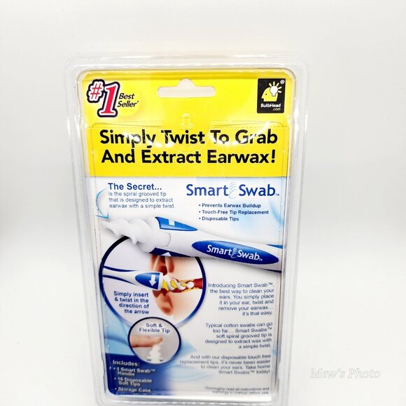 Smart Swab - Spiral Ear Cleanser - Earwax Remover Tool - 16 Replaceable Tips - Picture 2 of 3
